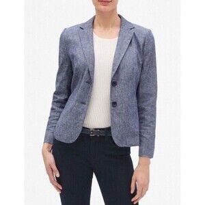 Banana Republic Women’s Linen Shrunken Blazer - Size 2 - Chambray Blue